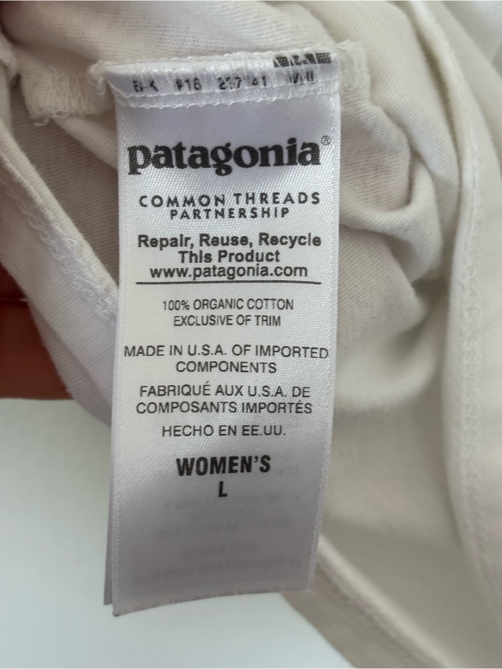 Patagonia White V-Neck Tee with Bird Graphic - Picture 4 of 4